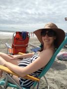 Loving my cute tummy on the beach.